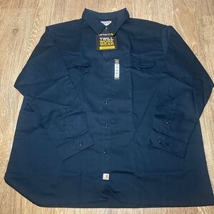 Carhartt Mens 3XL Work Shirt Long Sleeve Blue - NWT